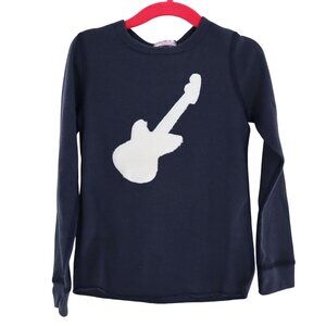 Jack & Nicole Graffiti Guitar Tee Kids 4 Black Elevated Indie Casual Playful NWT